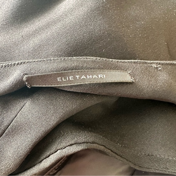 ELIE TAHARI Black Silk One-Shoulder Maxi Dress Braided Strap Evening Gown Sz 10 - Picture 11 of 14